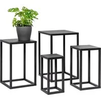 bremermann Blumenhocker 4er-Set, Metall-Blumenständer, Blumensäule schwarz