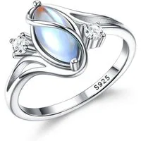 LuxusKollektion Solitärring Ring Silber 925 Damen Mondstein Solitaire 62 (19.7)