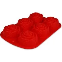 wisefood Silikonform Silikonform Rosen - rot 24,5x16x3,5cm - 1 Form, (1-tlg)