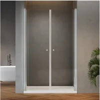 IMPTS Dusch-Drehtür Duschtür Duschkabine Nischentür Pendeltür Dusche Doppel Schwingtür, 70x185 cm, Einscheibensicherheitsglas, (15mm Verstellbereich, Hebe-/Senkmechanismus) Duschabtrennung Duschtür Doppel Drehtür 2 tlg 70-120cm