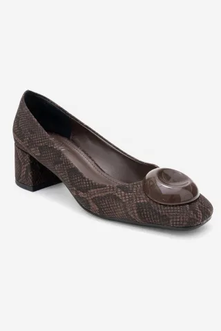 Mila Schnalle Eckige Zehenpartie Blockabsatz Pumps (Damen)