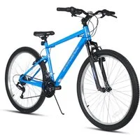 HILAND Mountainbike 26/27 Zoll Herren Damen Studenten fahrräder, Gelände Pendlerfahrräder, Mit 18 Gang, Doppel-V-Bremsen, stoßdämpfender Federgabel, Schutzblech