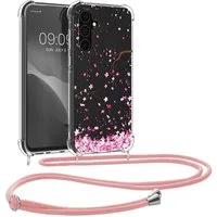 kwmobile Etui Hülle für Samsung Galaxy A55 5G, Silikon Handyhülle mit Kette - Handykette Handyband