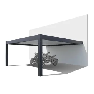 Carport 5x5 m, Premium, Anthrazit RAL 7016 Feinstruktur, 500.0 x 488.8 cm, Durchgangshöhe 195 cm, individuell konfigurieren