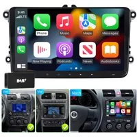 A-Sure Android 15 Carplay GPS Navi Für VW Golf 5 6 Passat Touran Caddy Jetta Autoradio (Digitalradio (DAB), RDS, FM, AM, 1280*720 Screen/4-Core CPU/2+64G/9 Zoll)