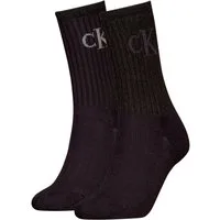 Calvin Klein Jeans Socken CKJ WOMEN SOCK 2P GLOSSY RIB (2-Paar, 2 Paar) mit Logostickerei