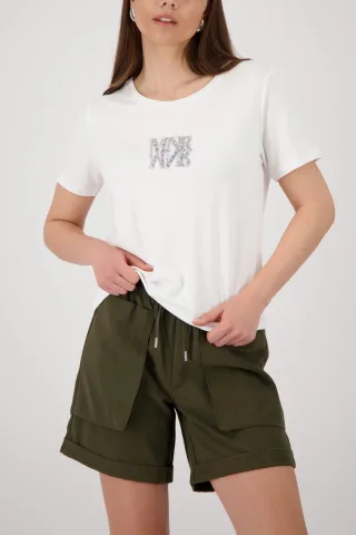 monari - T-Shirt mit Schmuckdetails - Gr. - 38