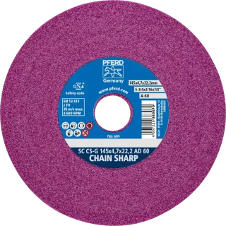 PFERD TOOLS CHAIN SHARP Schleifscheibe CS-G Bohrung 22,2 mm A60 zum Schärfen von Sägeketten - 33100002
