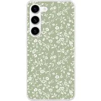 MuchoWow Handyhülle für Samsung Galaxy S23 Blumen - Druck - Grün - Weiß, Phone Case, Silikon, Schutzhülle Dünn