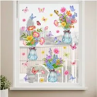 Agger Fensterdekoration Blumen Frühling Topfpflanze Fenster Abziehbilder Hängende Pflanzen