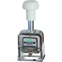 d.rect Stempel 1 Stück Paginierstempel für bis zu 8 Stellen, automatischer Stempel, mit Stempelkissen, Stempelstab, Stempelfarbe