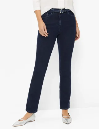 Raphaela by Brax Damen Five-Pocket-Hose Style LORA, denim dunkelblau, Gr. 46K