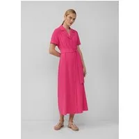 s.Oliver Maxikleid Kleid Figurbetontes Midikleid mit Bindegürtel und Reverskragen