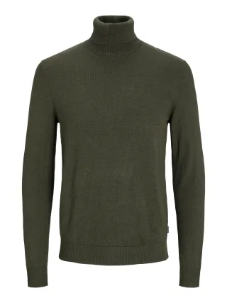 JACK&JONES - JJEEMIL KNIT ROLL NECK NOOS Olive Night - Gr. - S
