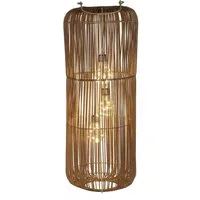 formano LED Laterne Solarlaterne Garten Rattan-Look Laterne 3 LED Birnen 60cm Solar IP44, LED fest integriert