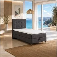 Best for Home Boxspringbett K15 Single SLIM mit Bettkasten & Bonellfederkern, Topper H3 (Boxspringbett Set, 1-St., 70x200 80x200 90x200 100x200 cm), mit oder ohne Topper, Flexible Liefermöglichkeiten, Handwerksqualität