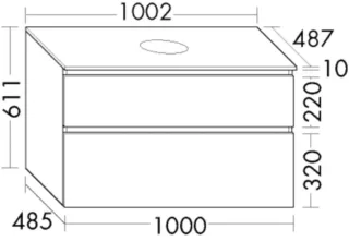 Burgbad WTU Lin20 Melamin 611x1002x487 Eiche Dekor Klassik, WWYI100F6433 WWYI100F6433