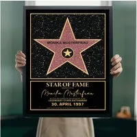 Lineo Poster Personalisiertes Poster Star of Fame, ideales Geschen zu jedem Anlass, z.B. Muttertag oder Geburtstag