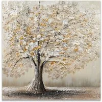 formano Wandbild Leinwandbilder, Bäume, Bäume mit Goldglitter, Mehrfarbig, Bäume, H: 60cm