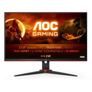 AOC 24G2SPU/BK [238" 1.920x1.080 IPS 165Hz VGA 2x HDMI DisplayPort 1ms Reaktionszeit] schwarz/rot