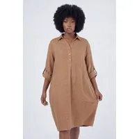 YC Fashion & Style Blusenkleid Leinen-Tunika Oversized One Size in Unifarbe