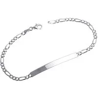 Silberkettenstore Silberarmband Figaro-Gravurarmband 4mm - 925 Silber, Länge wählbar von 16-22cm