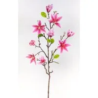 Kunstblume Magnolienzweig 82cm weiß GA künstliche Blumen Magnolie, Seidenblumen Roß, Rosa-Pink-Weiß