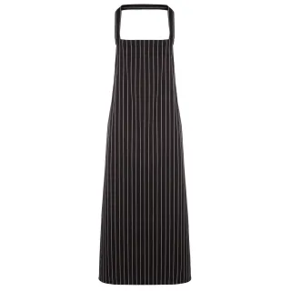 Premier Ladies/Womens Stripe Apron (Metzgerstil) (Schwarz/Grau)
