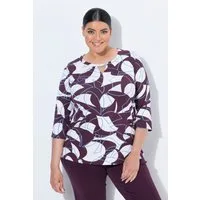 Ulla Popken T-Shirt Shirt grafischer Druck Classic Rundhals 3/4-Arm
