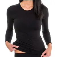 HERMKO Unterziehshirt 17830 Damen langarm Unterhemd woman longsleeve Shirt Baumwolle / Modal