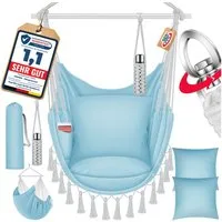 KESSER Hängesessel, Hängestuhl mit Kissen, Getränkehalter & Bücherfach belastbar bis 150kg