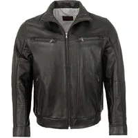 Maddox Lederjacke MAD46 MADDOX - Herren Lederjacke Blouson Lammnappa schwarz