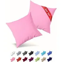 Buymax Kissenbezüge Kissenbezug 100% Baumwolle Premium Jersey, (2 Stück), Kissenhüllen, Reißverschluss, atmungsaktiv, unifarben, einfarbig