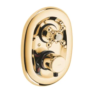 KLUDI 1926 Unterputz-Thermostatarmatur Feinbau-Set Absperrventil Vergoldet 517204520