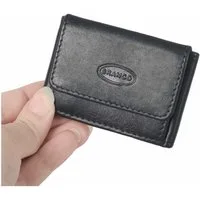 BRANCO Mini Geldbörse Sehr Kleine Geldbörse / Mini Portemonnaie, Leder, Schwarz, Branco 103