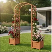 Mucola Rosenbogen Rosenbogen Rankhilfe Blumenkübel Torbogen Spalier Rankgitter Pergola Stück, 1 St., Rosenbogen, Fichtenholz