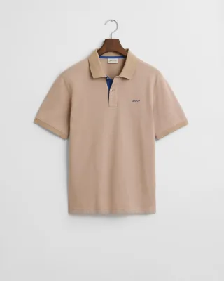 GANT - Kontrast Piqué Poloshirt dry sand - Gr. - 5XL