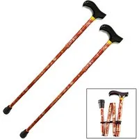 HAC24 Gehstock Spazierstock Holzdesign Gehhilfe Aluminium, Set, 2-tlg., Faltbar, Höhenverstellbar 81-92 cm