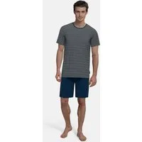 TOM TAILOR Shorty Longford (2 tlg) Streifendesign, Kurzarm, Rundhalsausschnitt, kurze Hose, Baumwollmix