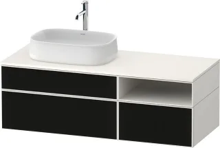 Duravit Zencha Konsolenwaschtischunterbau wandhängend Schwarz Linienstruktur & Weiß n/a & Supermatt  ZE4828063840000
