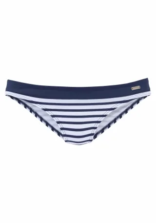 LASCANA - Venice Beach LM exkl. Sport Bikinihose normal white-navy-s - Gr. - 46