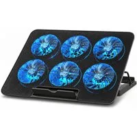 XEOOCE Notebook-Kühler, 6 Lüfter, höhenverstellbar, faltbar, leise, 2 USB-Ports