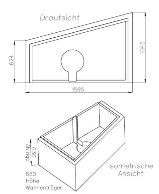 Neuesbad Wannenträger für Hoesch Thasos Trapez links 150x100 SW 14320A