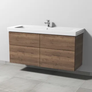 Sanipa 3way Waschtischunterbau zu Villeroy & Boch Subway 2.0 Waschtisch mit 4 Auszügen, Eiche-Tabak SM61650