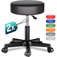 Casaria Drehhocker, Höhenverstellbar 10cm Polsterung 46-60cm Sitzhöhe 360° Drehbar Ø35cm