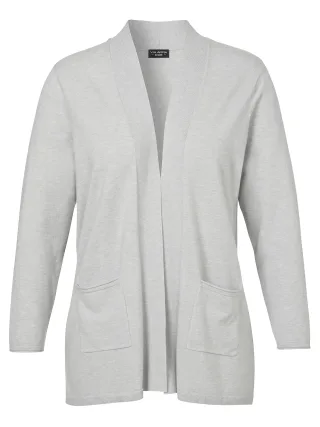 VIA APPIA DUE - Jacke Schalkragen 1/1 Arm Taschen silber melange - Gr. - 44