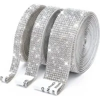 FELIXLEO Naht-/Verstärkungsband Strassband selbstklebend DIY Deko Glitzersteine Set, (3-St)