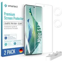 smartect Displayschutzfolie TPU Schutzfolie 2 + 2 Stück für Honor Magic 5 Lite (Display + Kamera) für Honor Magic 5 Lite, Set, 2 Stück, Ultra-klar, Kratzfest, Blasenfrei, Oleophob, Fingerabdruck kompatibel