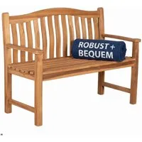 MR.DEKO Gartenbank Holzbank Gartenbank Korfu Teak Wetterfest 2-Sitzer (2-Sitzer Bank, zerlegt geliefert, ideal für Terrasse, 1-St), Massive Sitzbank Garten und Balkon, 250 kg belastbar