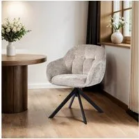 Duhome Loungesessel (9-213A), Armlehnstuhl aus Chenille-Stoff, Schminktisch Stuhl 360° drehbar